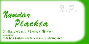 nandor plachta business card